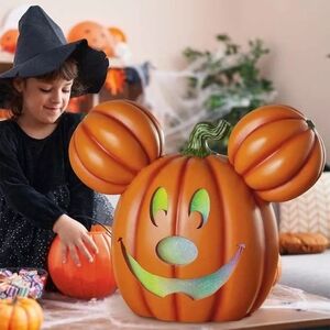 Disney Mickey Pumpkin Light Up Jack O Lantern Brand New